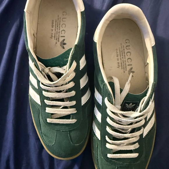 Gucci Adidas Gazelle Green and White Men's Sneakers 9.5 - Picture 1 of 8